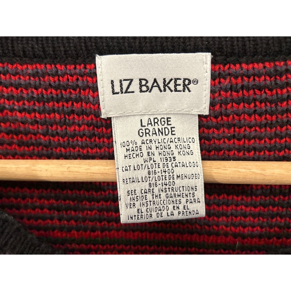 Liz Baker Vintage Plaid Cardigan Large Hong Kong Tartan Button Front Cozy Retro - Picture 3 of 4